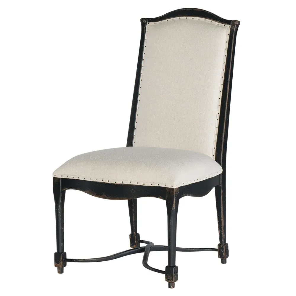 Kaira Nailhead Trim Dining Side Chair - Black, Cream image