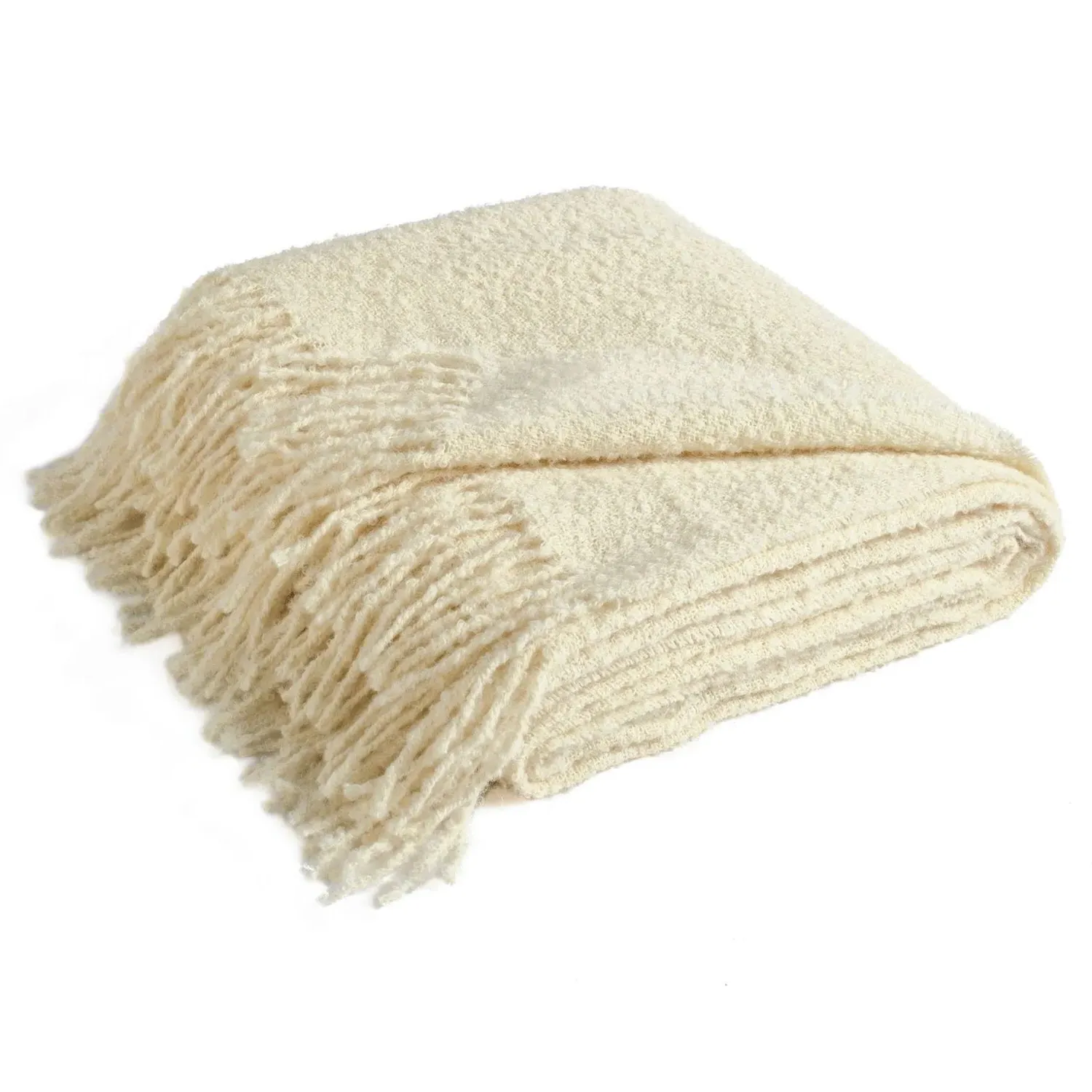 Kairos Throw Blanket - Cream, Alpaca Boucle image