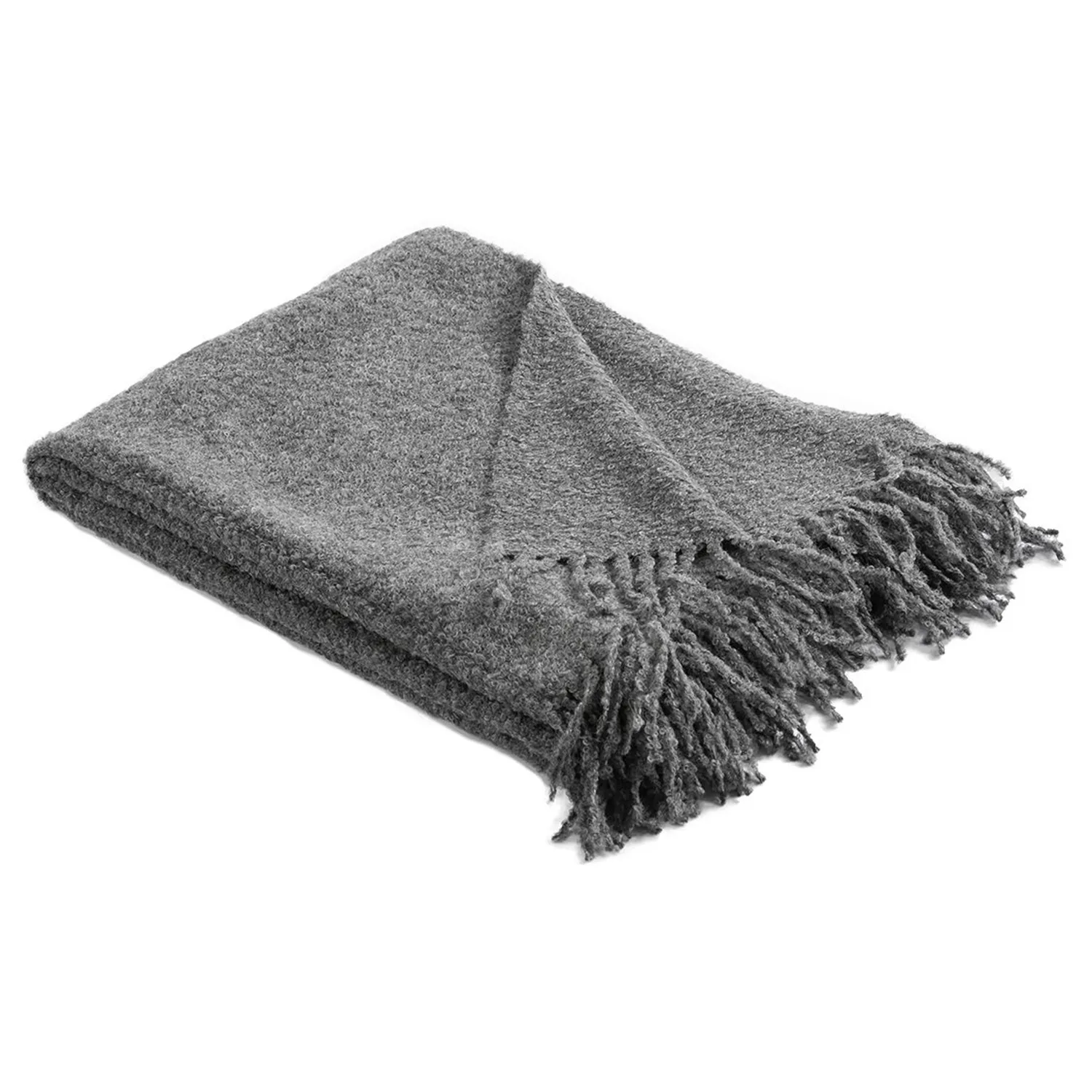 Kairos Throw Blanket - Dark Grey, Alpaca Boucle