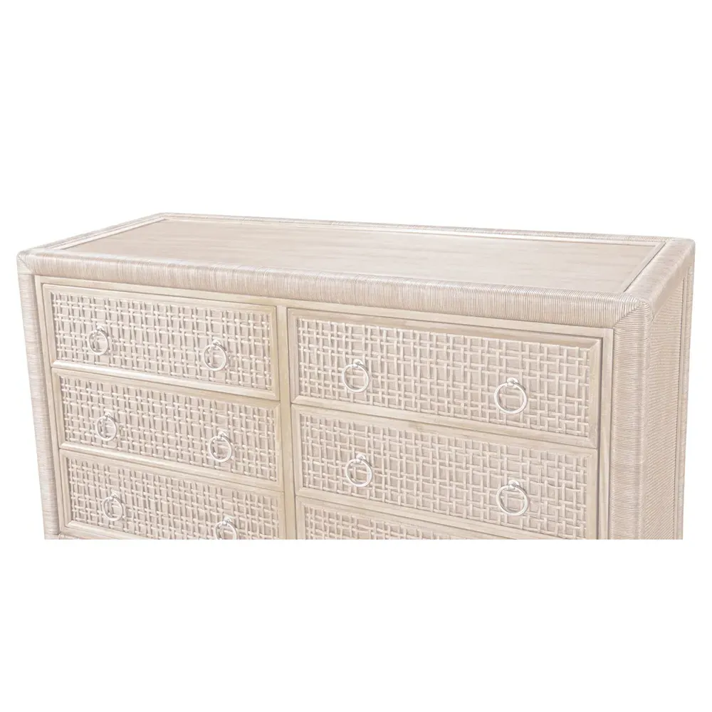 Kalea Double Dresser - Beige, Rattan