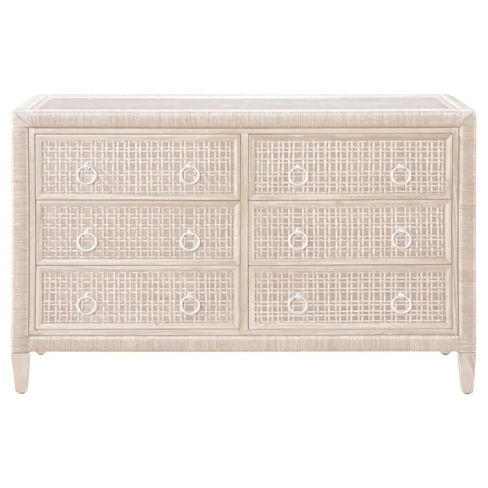 Kalea Double Dresser - Beige, Rattan image