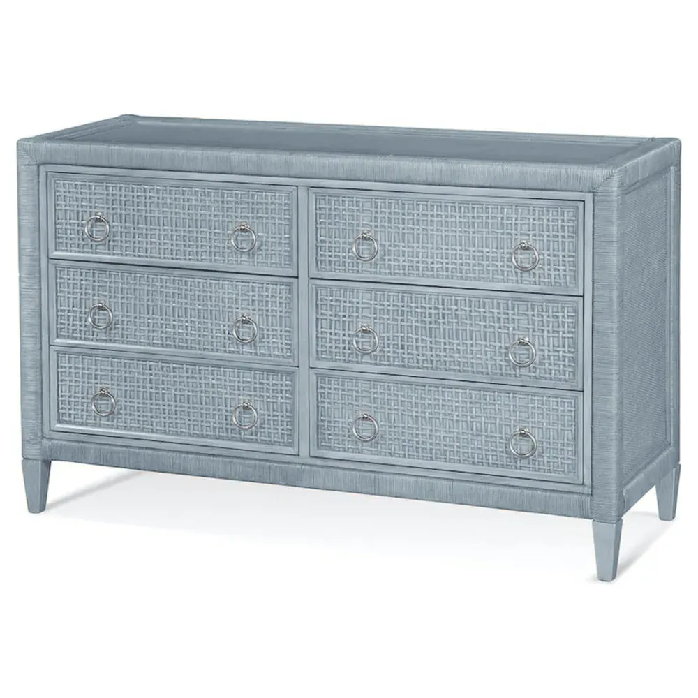 Kalea Double Dresser - Blue, Rattan
