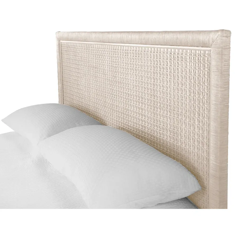 Kalea King Size Bed Frame - Beige, Rattan