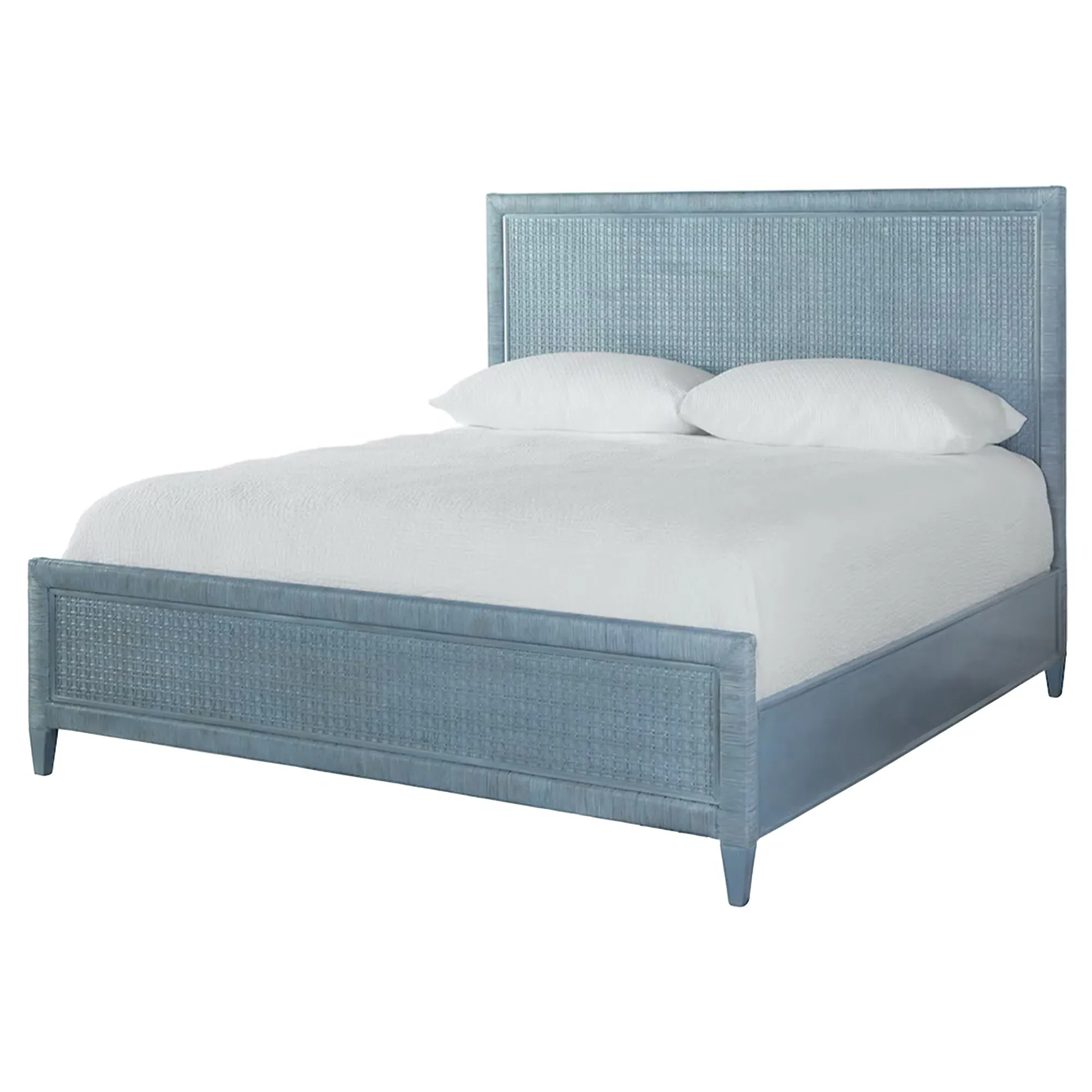 Kalea King Size Bed Frame - Blue, Rattan