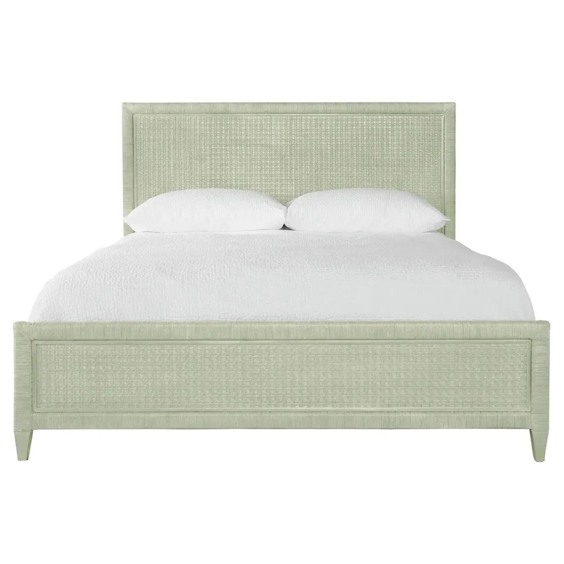Kalea King Size Bed Frame - Green, Rattan