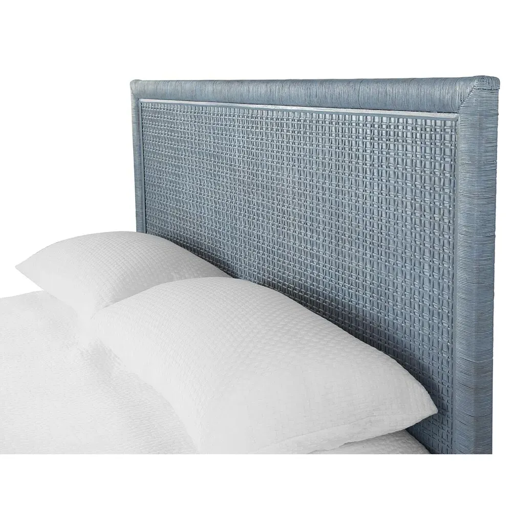 Kalea King Size Headboard - Blue, Rattan