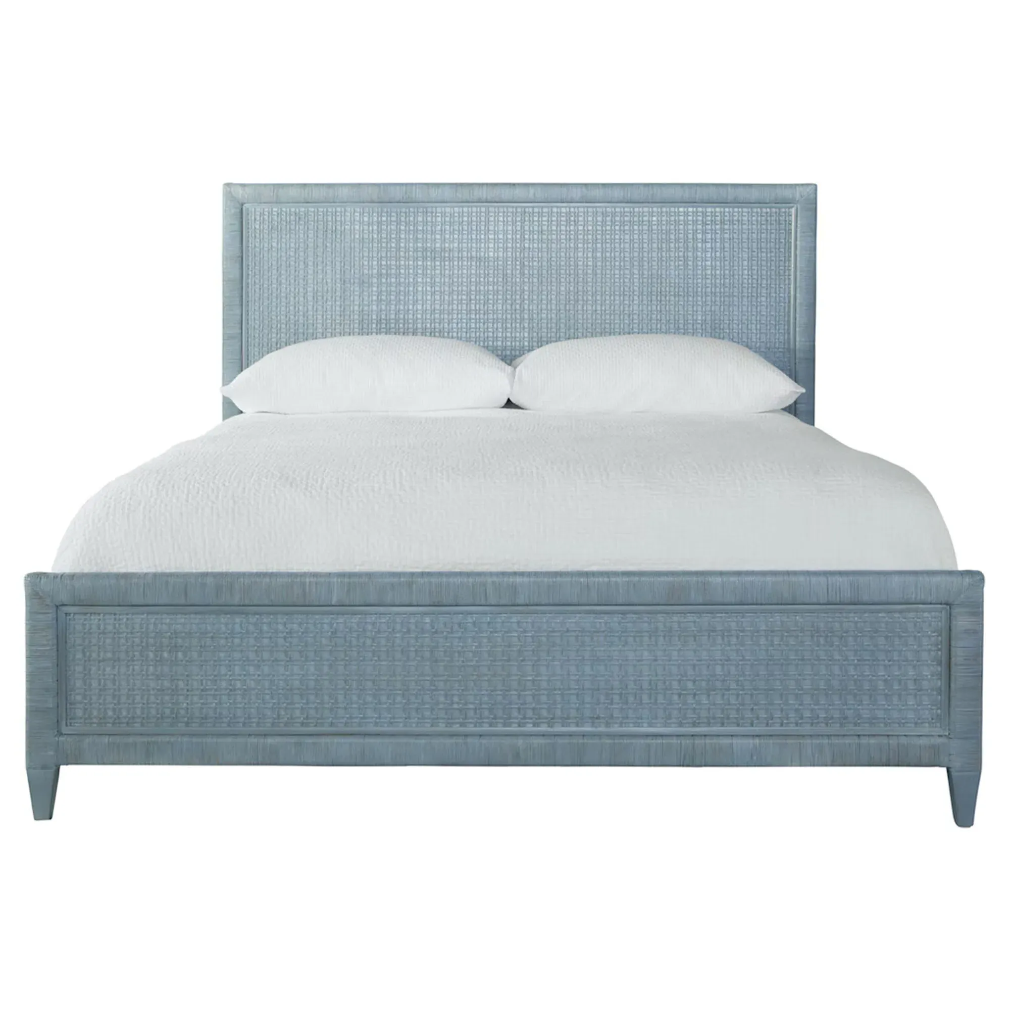 Kalea Queen Size Bed Frame - Blue, Rattan