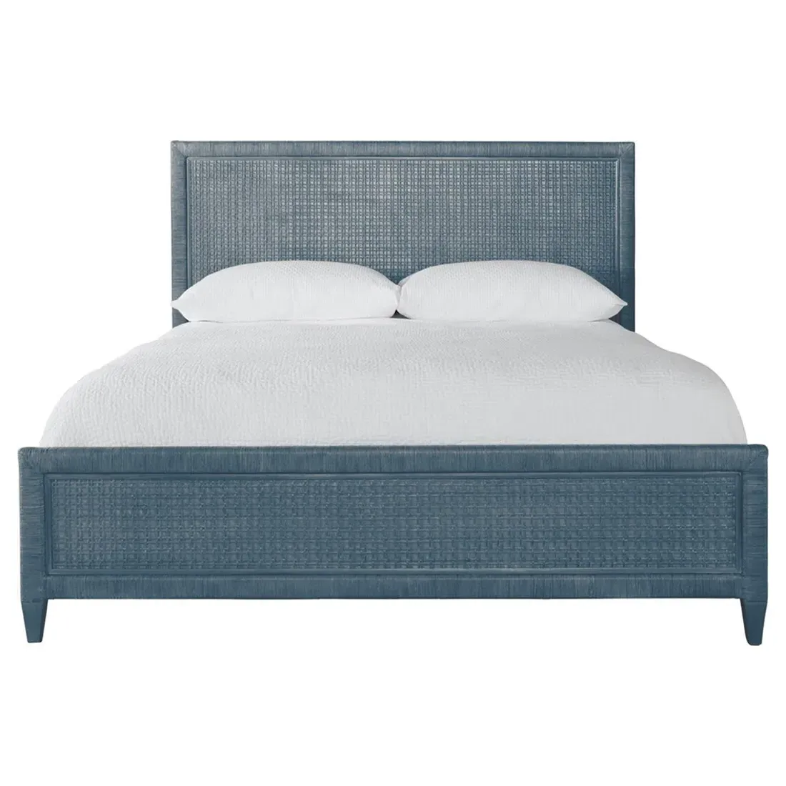 Kalea Queen Size Bed Frame - Dark Blue, Rattan