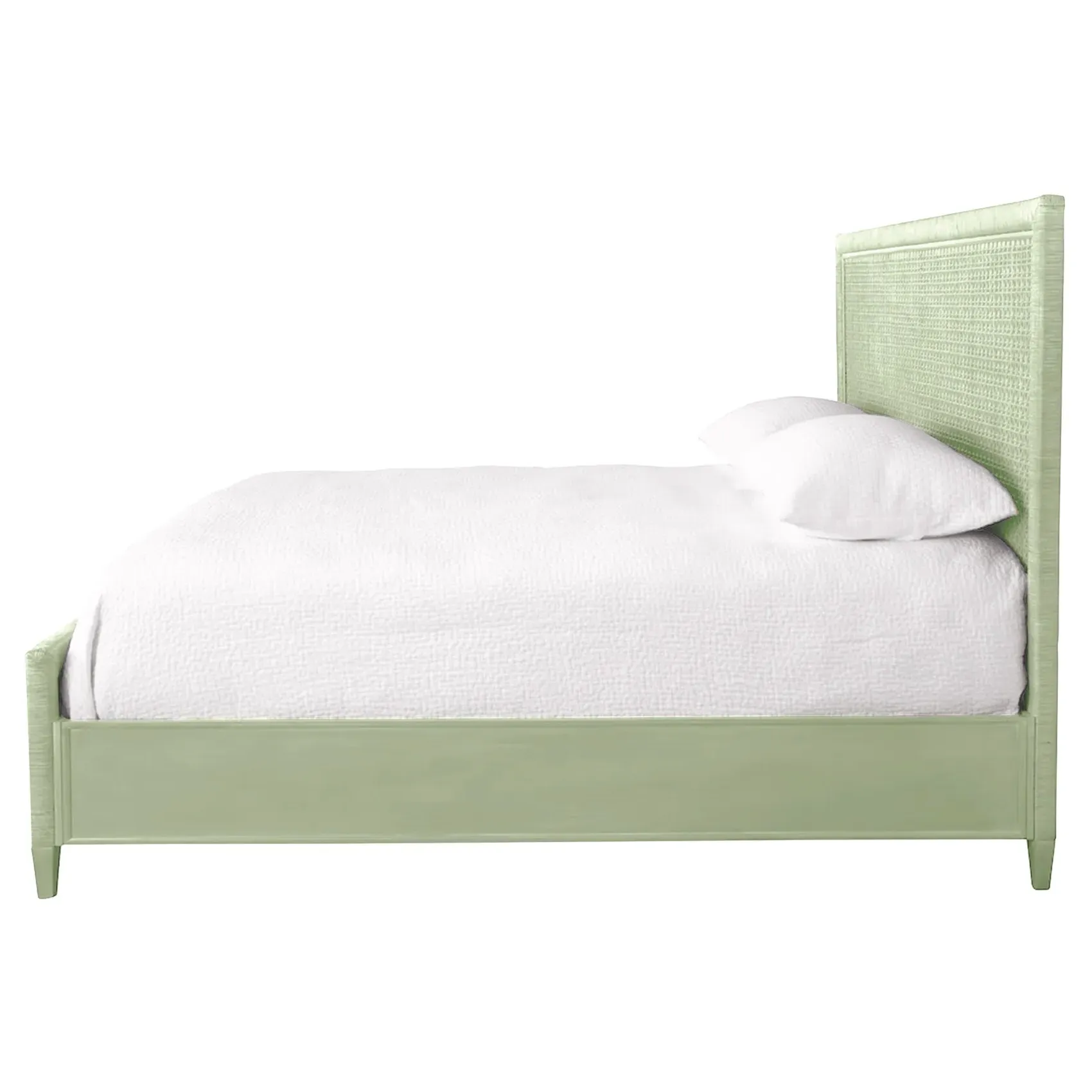 Kalea Queen Size Bed Frame - Green, Rattan