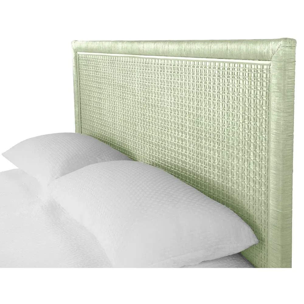 Kalea Queen Size Bed Frame - Green, Rattan