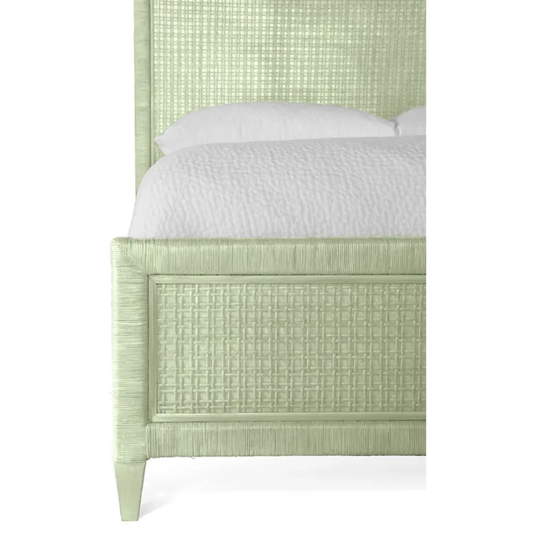 Kalea Queen Size Bed Frame - Green, Rattan