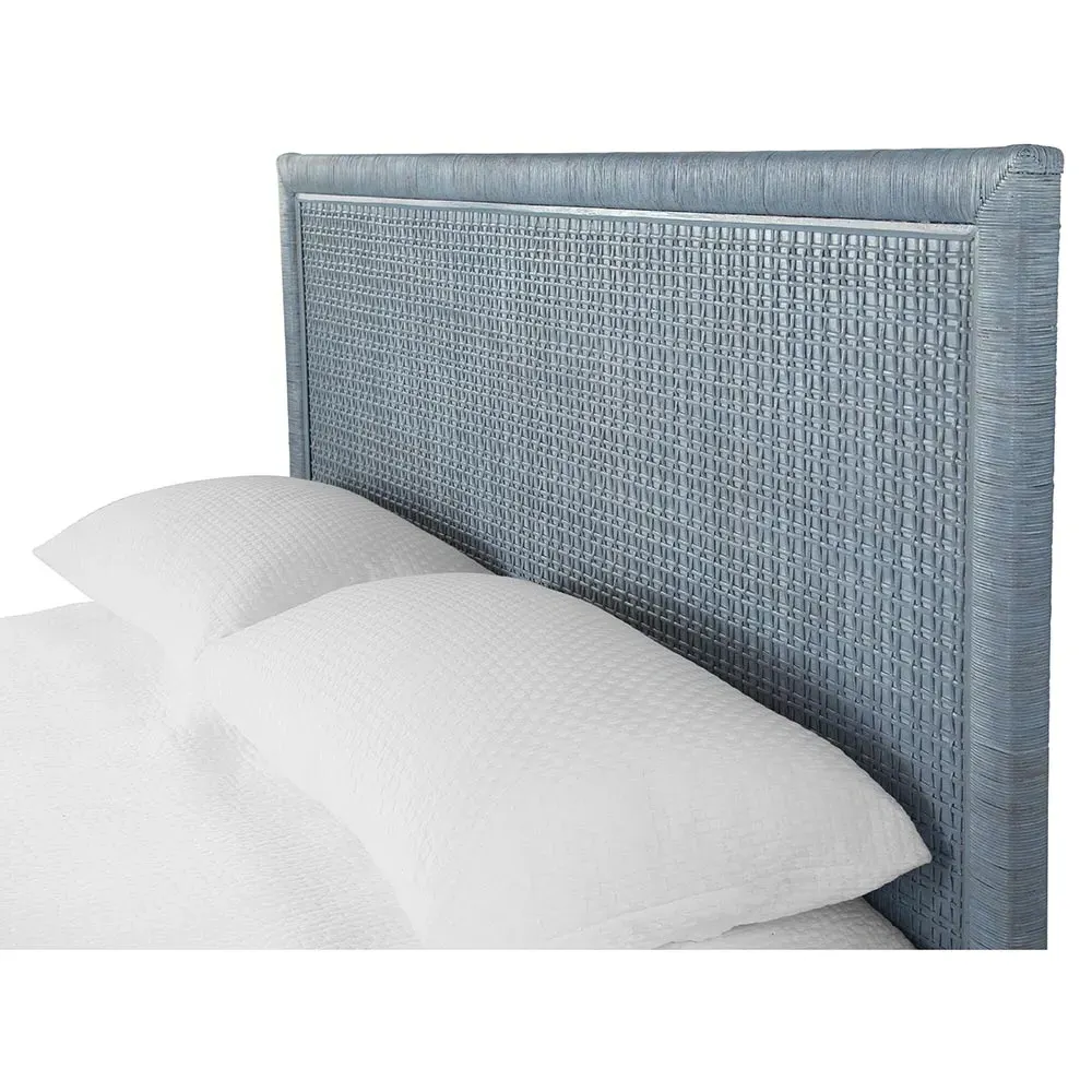 Kalea Queen Size Headboard - Blue, Rattan