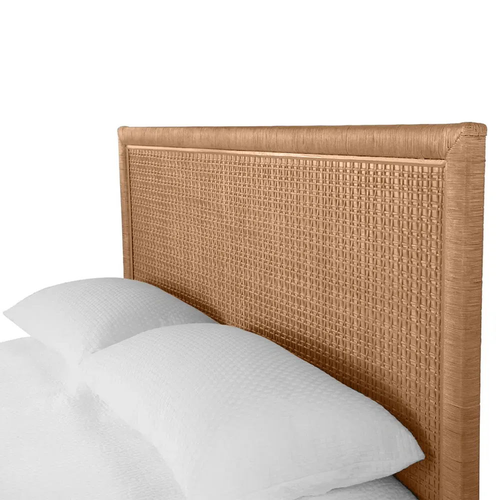 Kalea Twin Size Bed Frame - Brown, Rattan