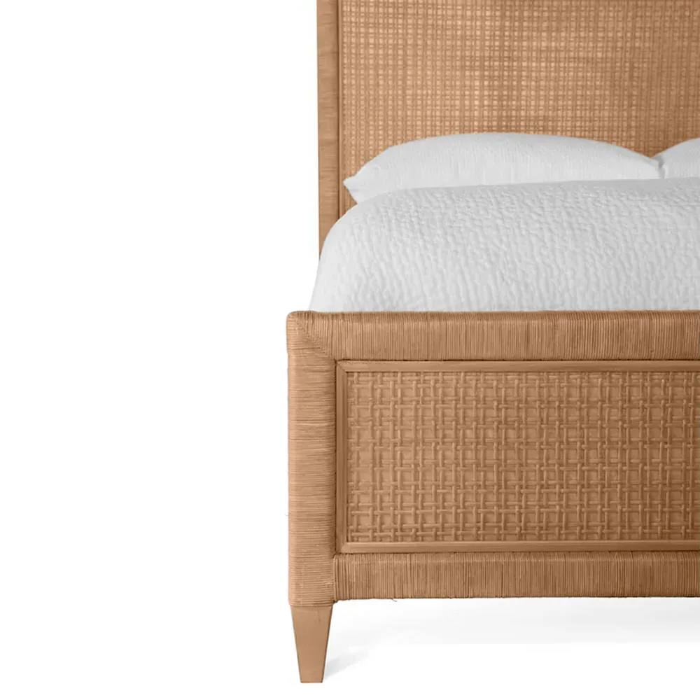 Kalea Twin Size Bed Frame - Brown, Rattan