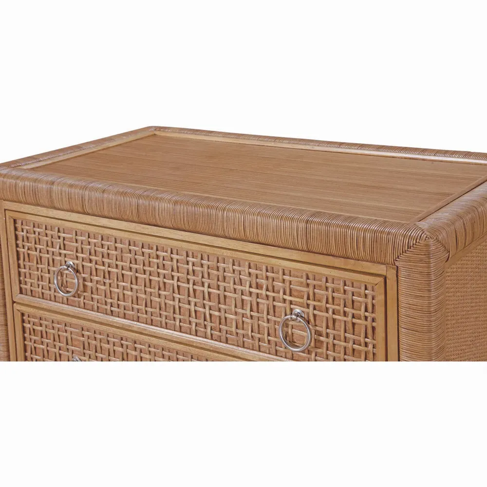 Kalea Woven Rattan Chest - Brown