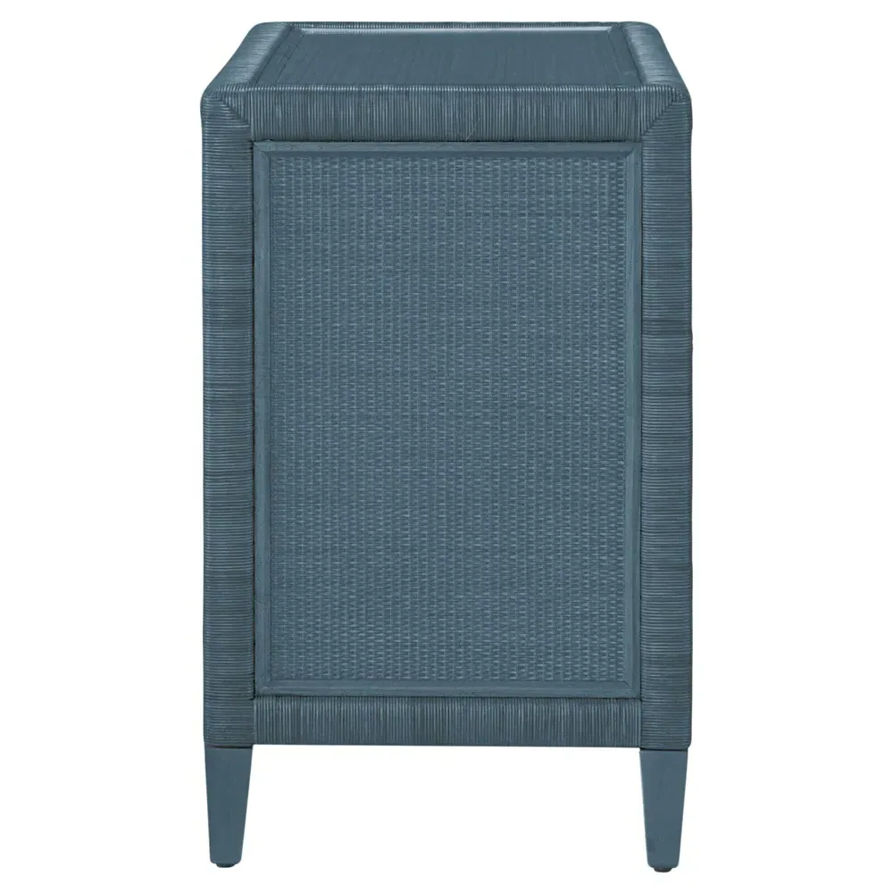 Kalea Woven Rattan Chest - Dark Blue