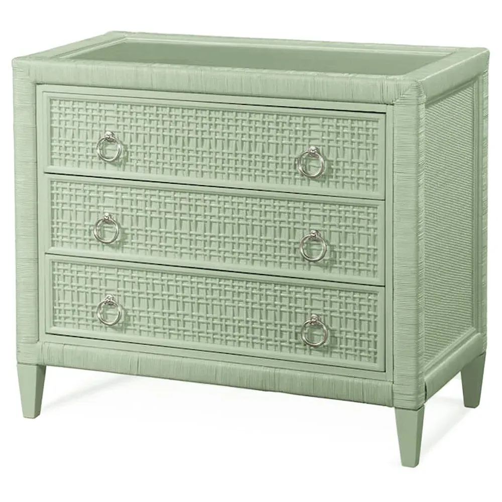 Kalea Woven Rattan Chest - Green