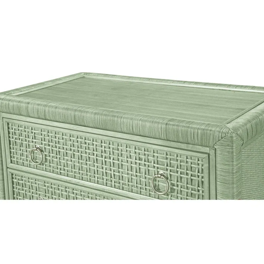 Kalea Woven Rattan Chest - Green