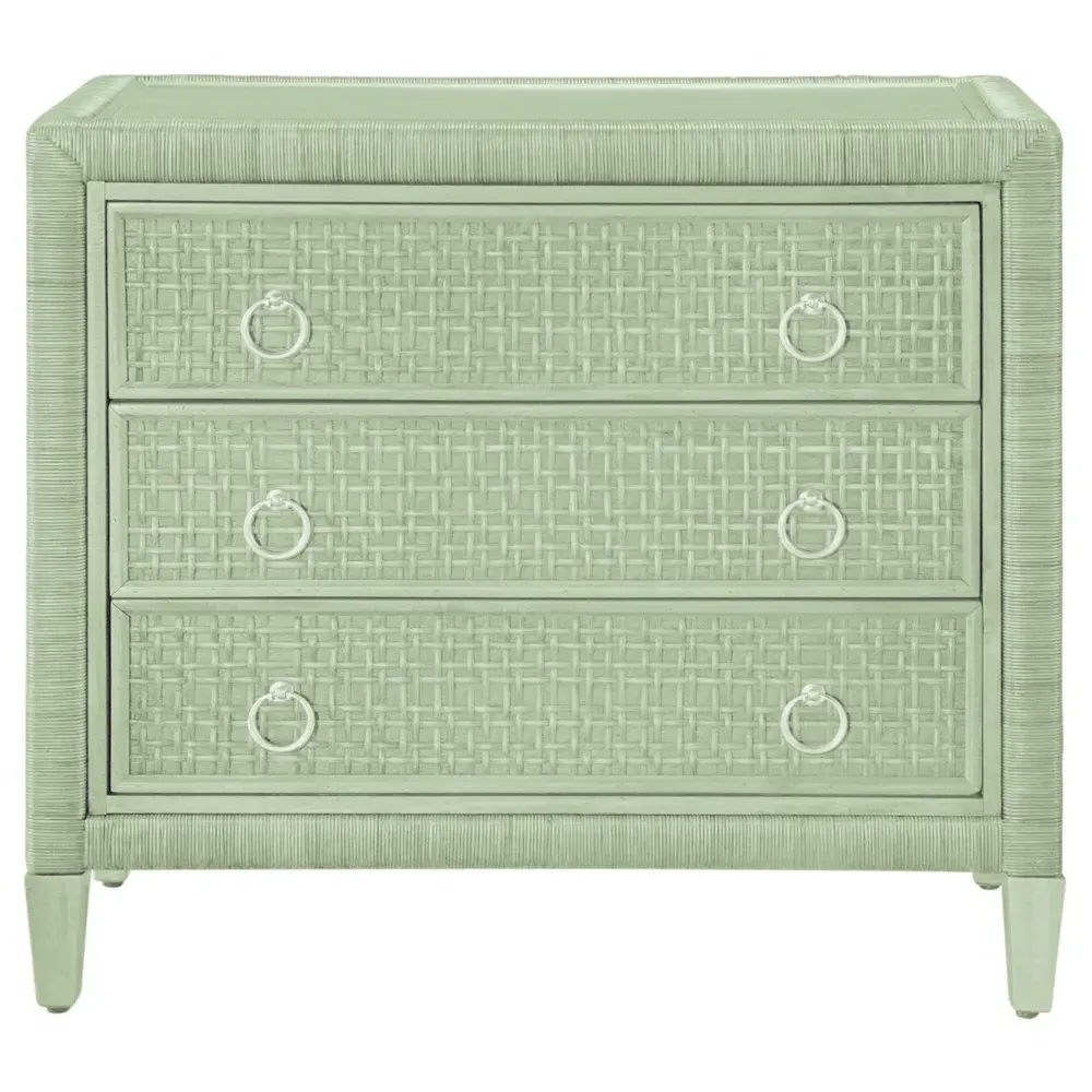 Kalea Woven Rattan Chest - Green