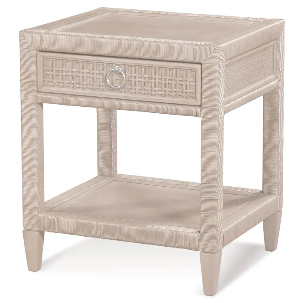 Kalea Woven Rattan Nightstand - Beige