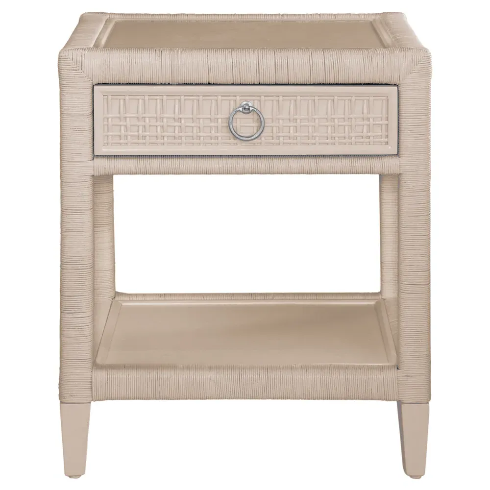 Kalea Woven Rattan Nightstand - Beige
