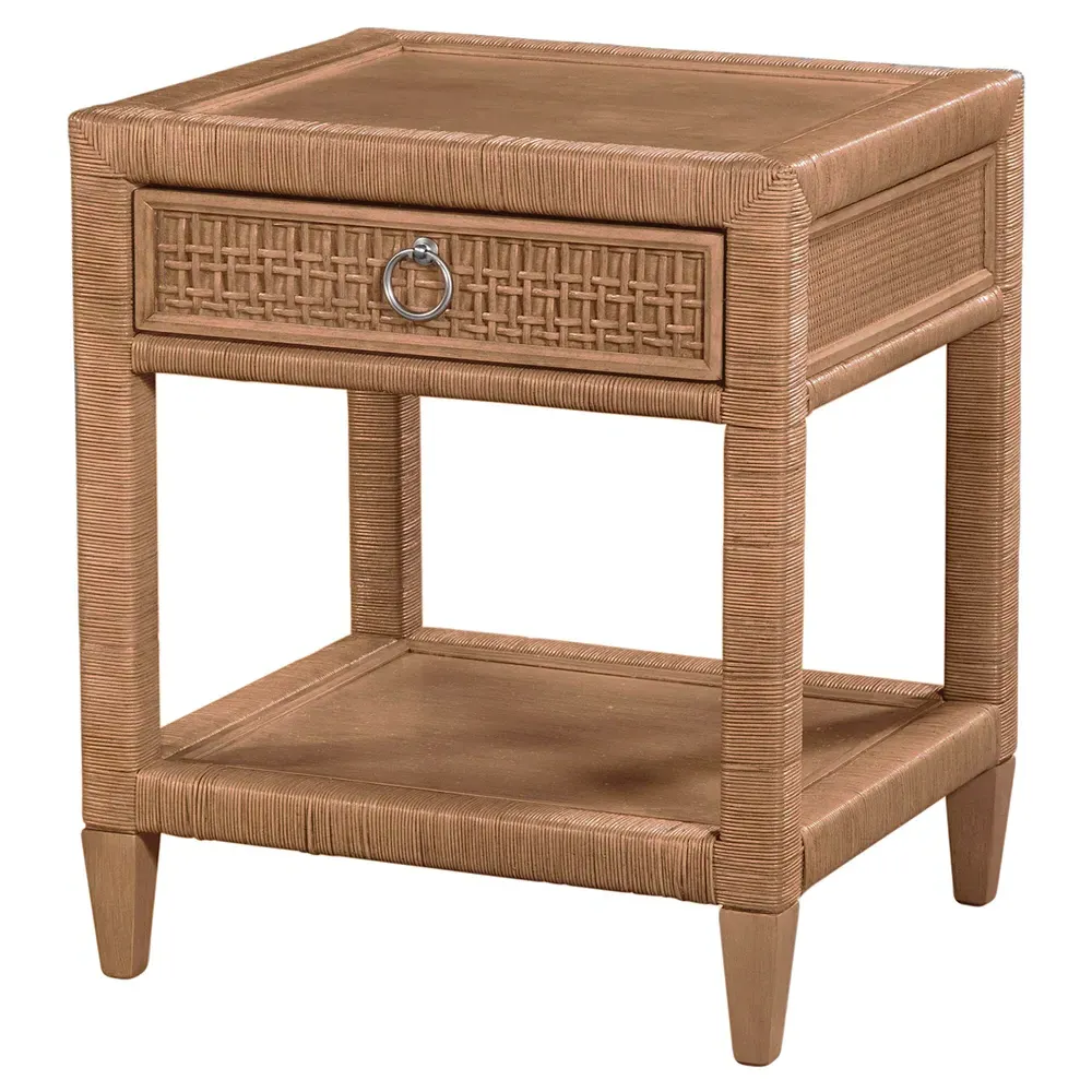 Kalea Woven Rattan Nightstand - Brown