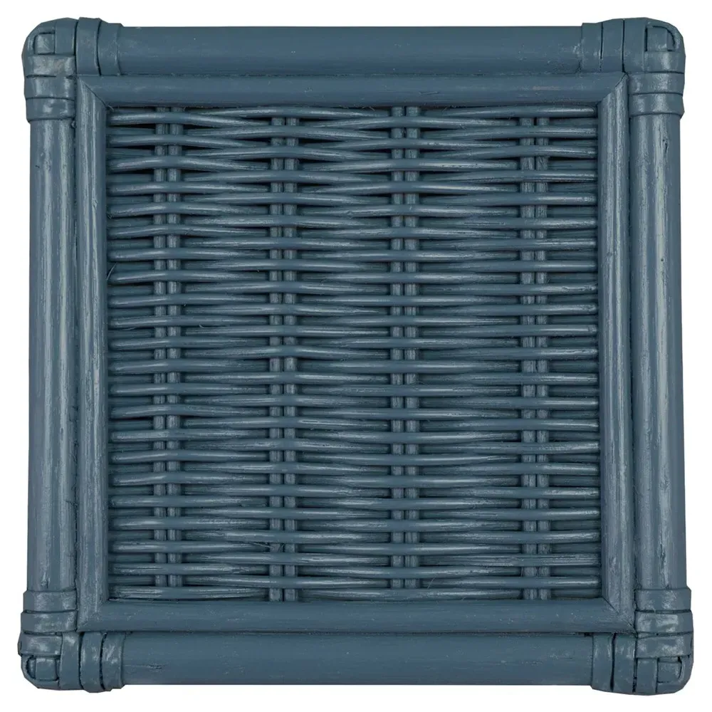 Kalea Woven Rattan Nightstand - Dark Blue