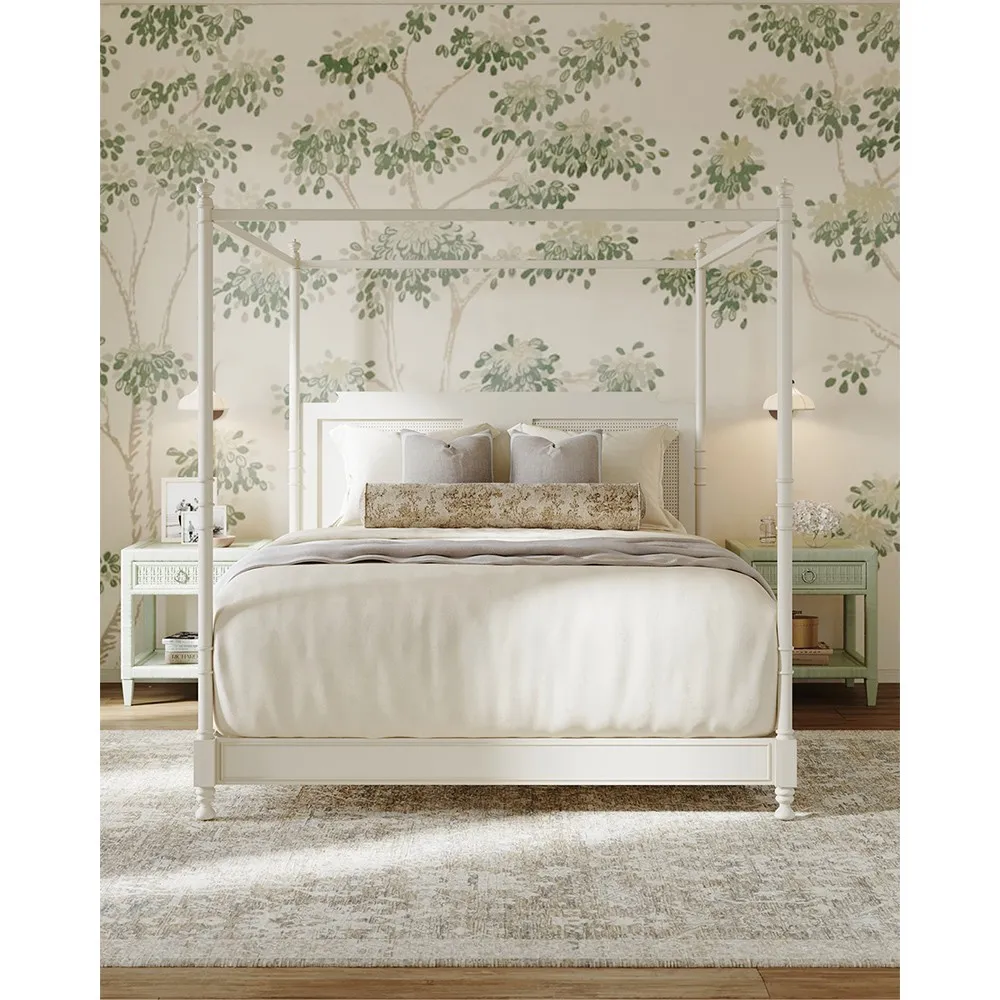 Kalea Woven Rattan Nightstand - Green