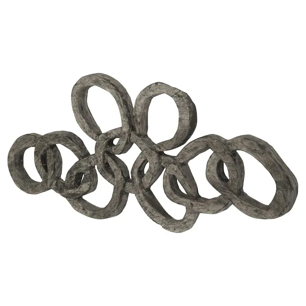 Kalina Chain Wall Sculpture - Grey, Chamcha Wood