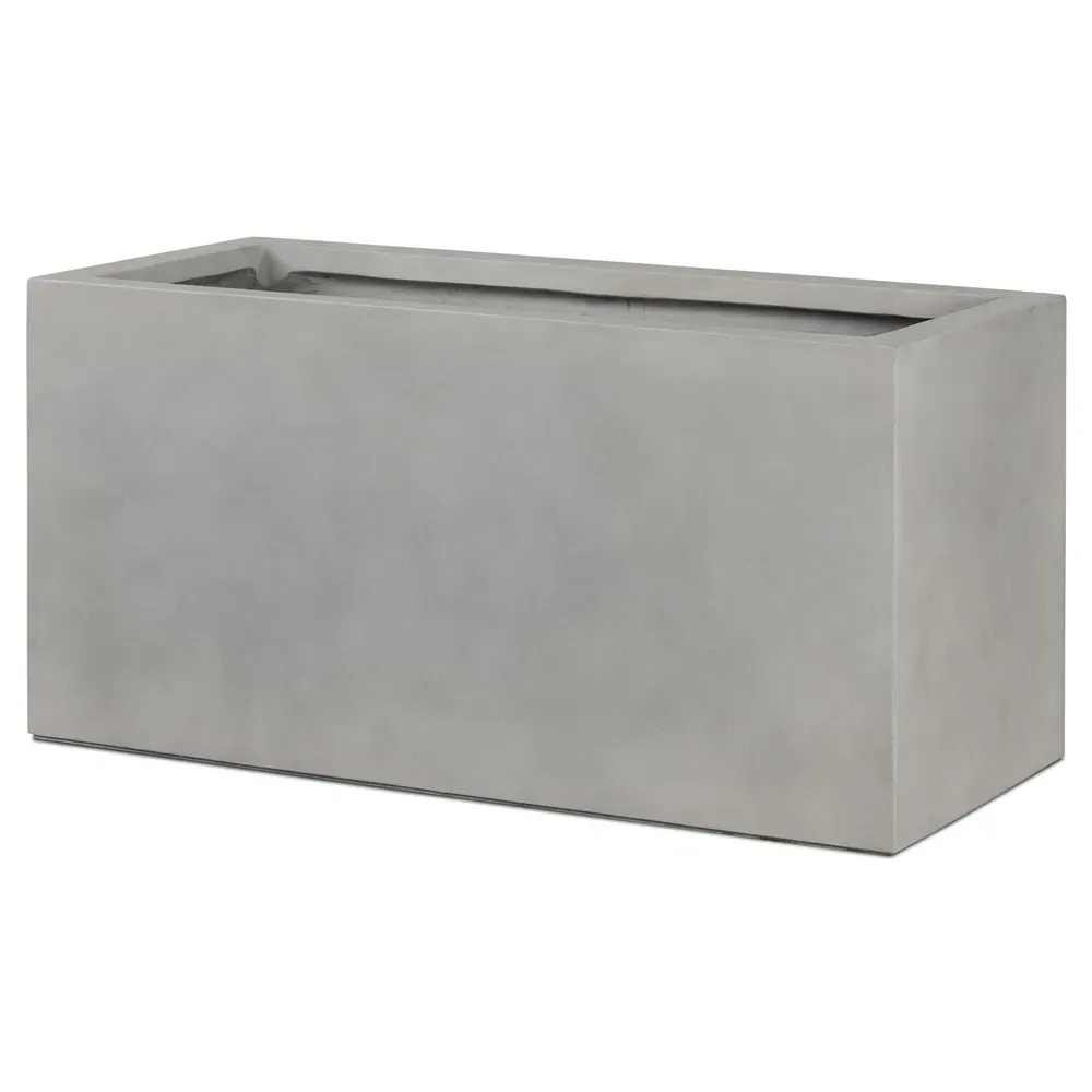 Kaliopi Rectangular Outdoor Planter Box - Grey, Concrete