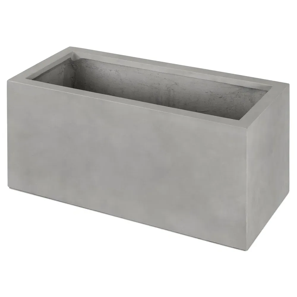 Kaliopi Rectangular Outdoor Planter Box - Grey, Concrete