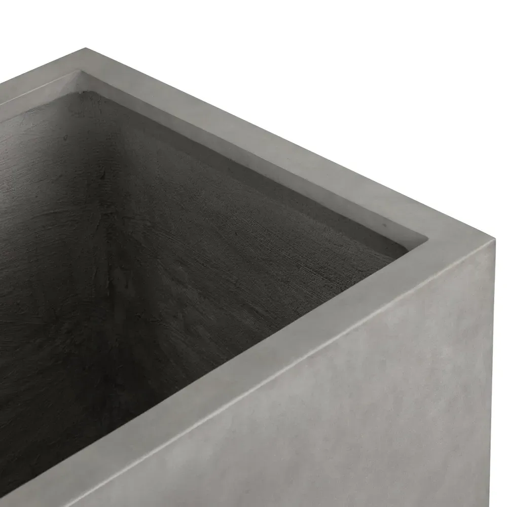 Kaliopi Square Outdoor Planter Box - Grey, Concrete