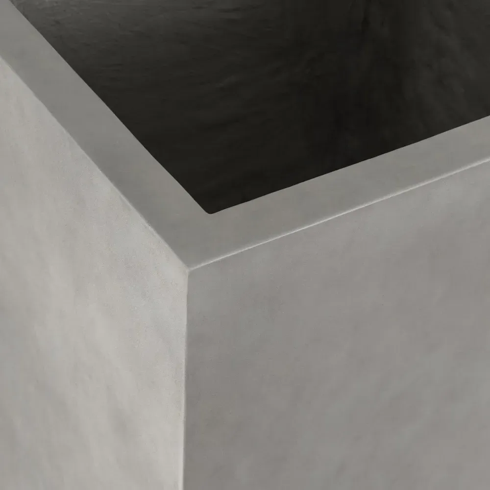 Kaliopi Square Outdoor Planter Box - Grey, Concrete