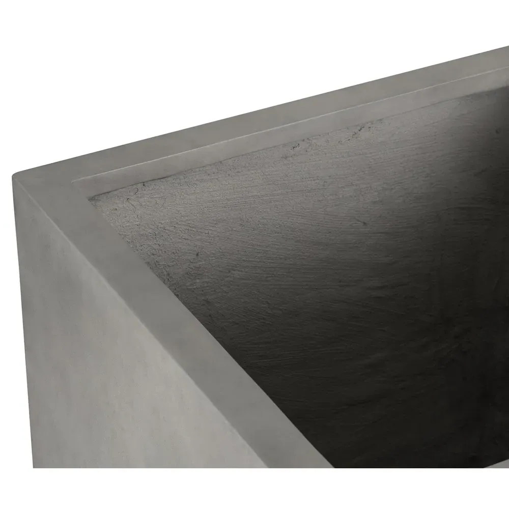 Kaliopi Square Outdoor Planter Box - Grey, Concrete