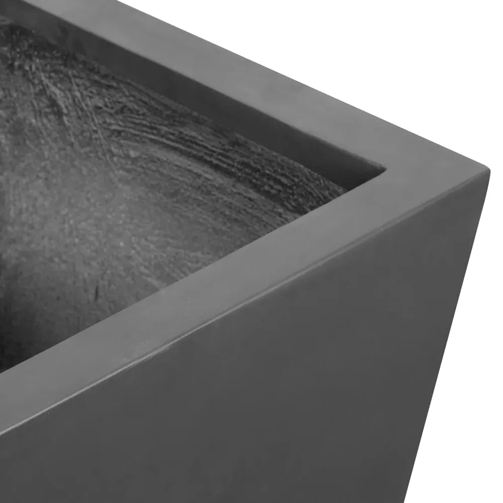 Kallisto Extra Large Outdoor Pot Planter - Black, Concrete