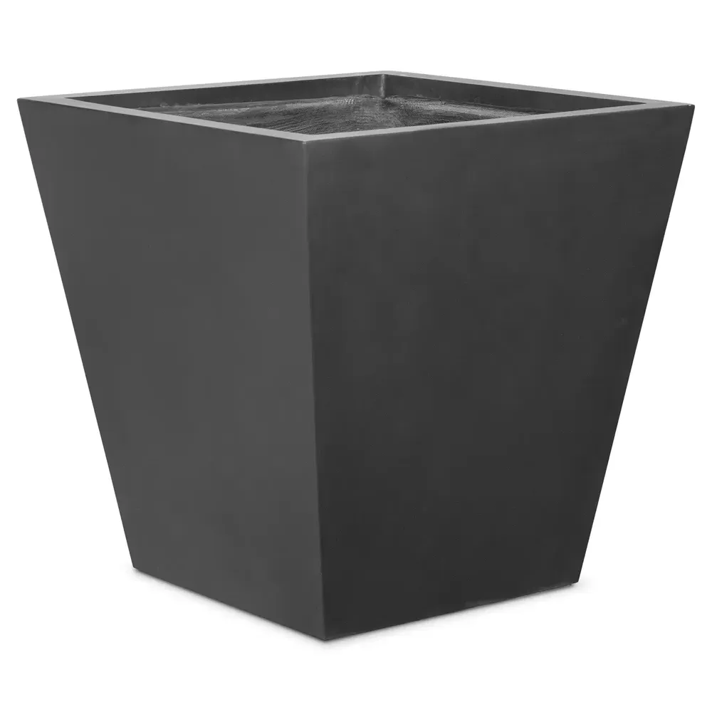 Kallisto Large Outdoor Pot Planter - Black, Concrete