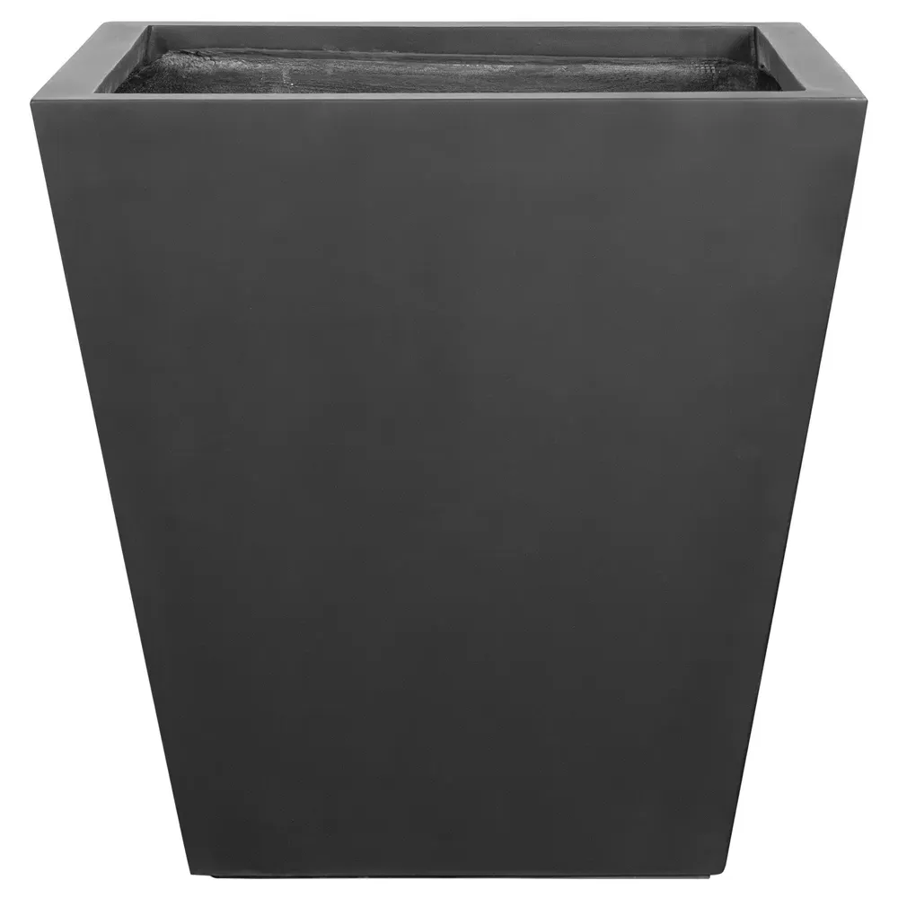 Kallisto Large Outdoor Pot Planter - Black, Concrete
