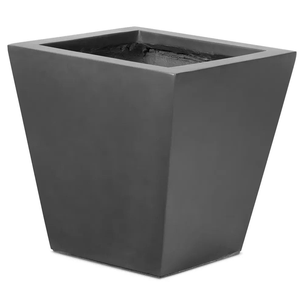 Kallisto Outdoor Pot Planter - Black, Concrete