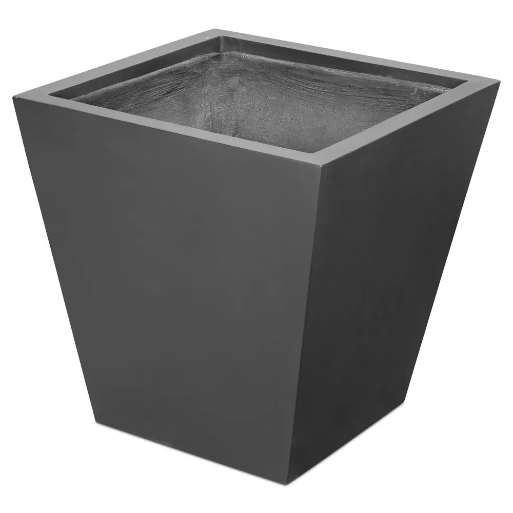 Kallisto Outdoor Pot Planter - Black, Concrete