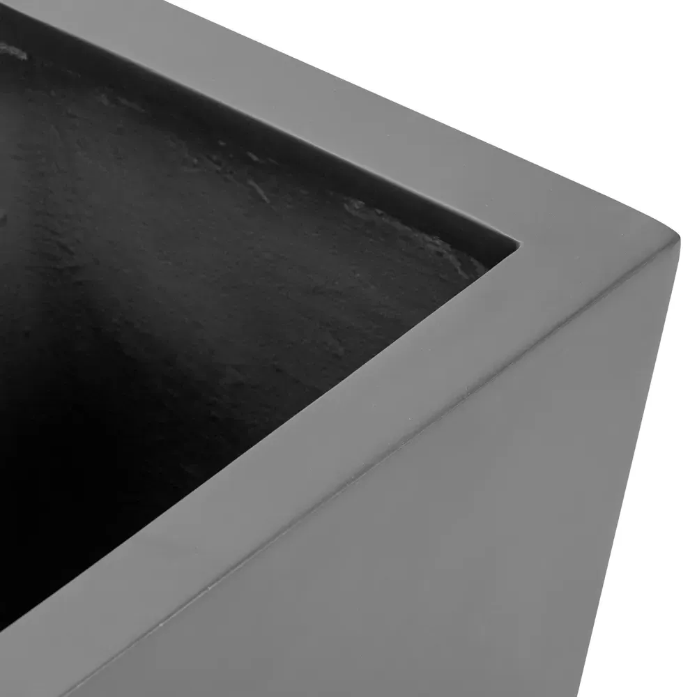 Kallisto Outdoor Pot Planter - Black, Concrete