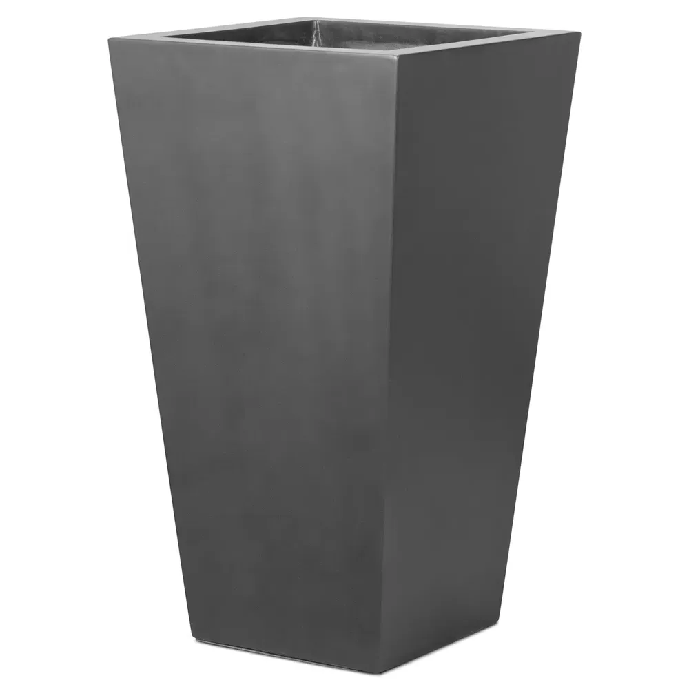 Kallisto Tall Outdoor Pot Planter - Black, Concrete