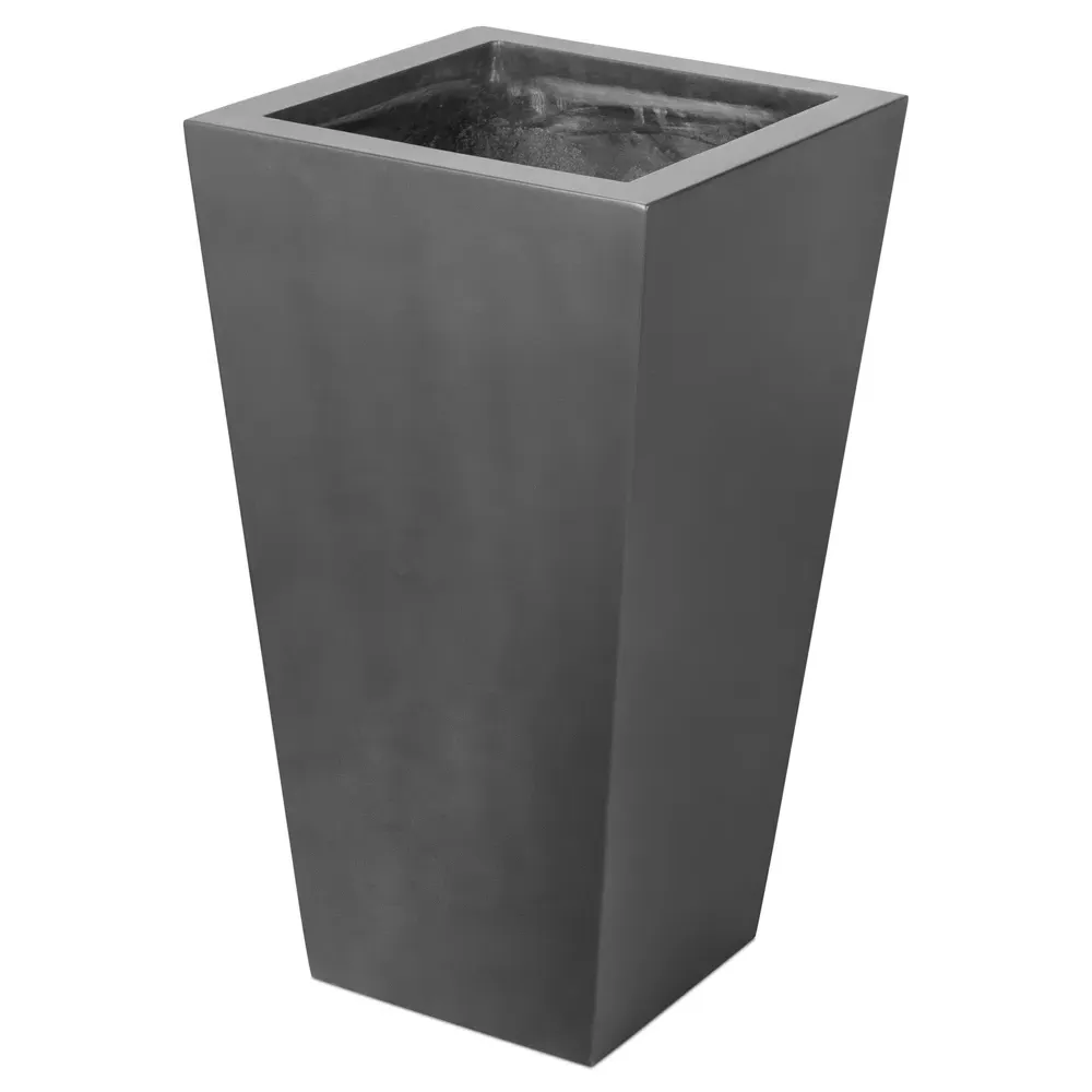 Kallisto Tall Outdoor Pot Planter - Black, Concrete