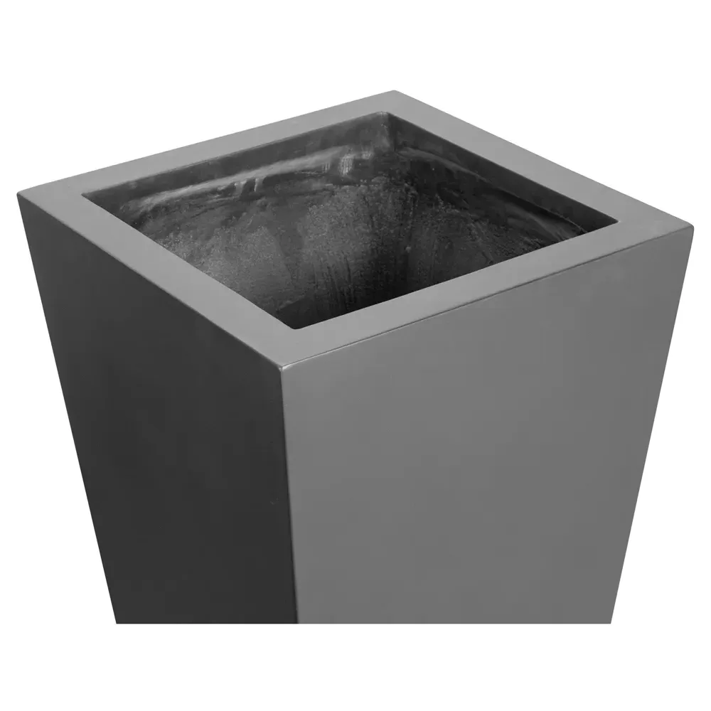 Kallisto Tall Outdoor Pot Planter - Black, Concrete