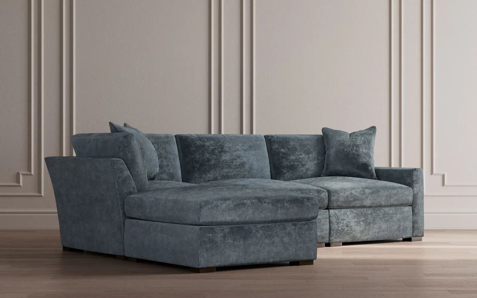 Kamryn 4-Piece Modular Chaise Sectional - Heathered Ivory