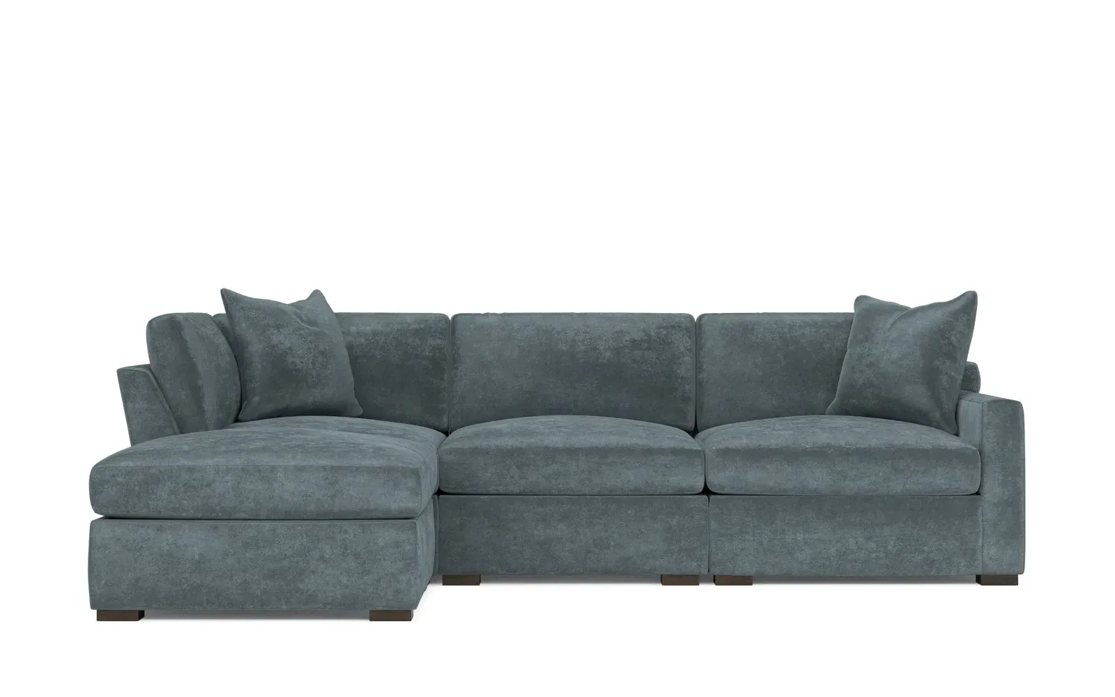 Kamryn 4-Piece Modular Chaise Sectional - Slate Blue, Velvet