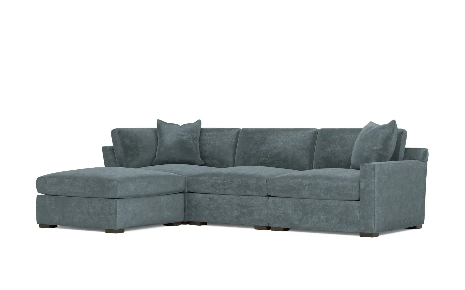 Kamryn 4-Piece Modular Chaise Sectional - Slate Blue, Velvet