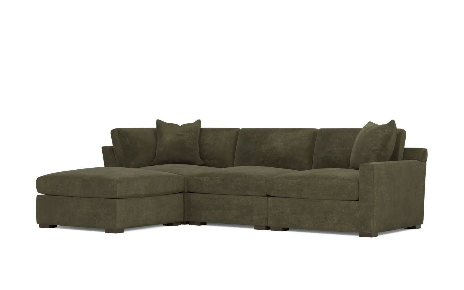 Kamryn 4-Piece Modular Chaise Sectional - Tuscan Olive, Velvet