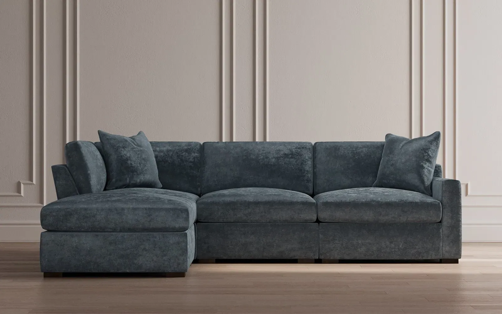 Kamryn 4-Piece Modular Chaise Sectional - Tuscan Olive, Velvet