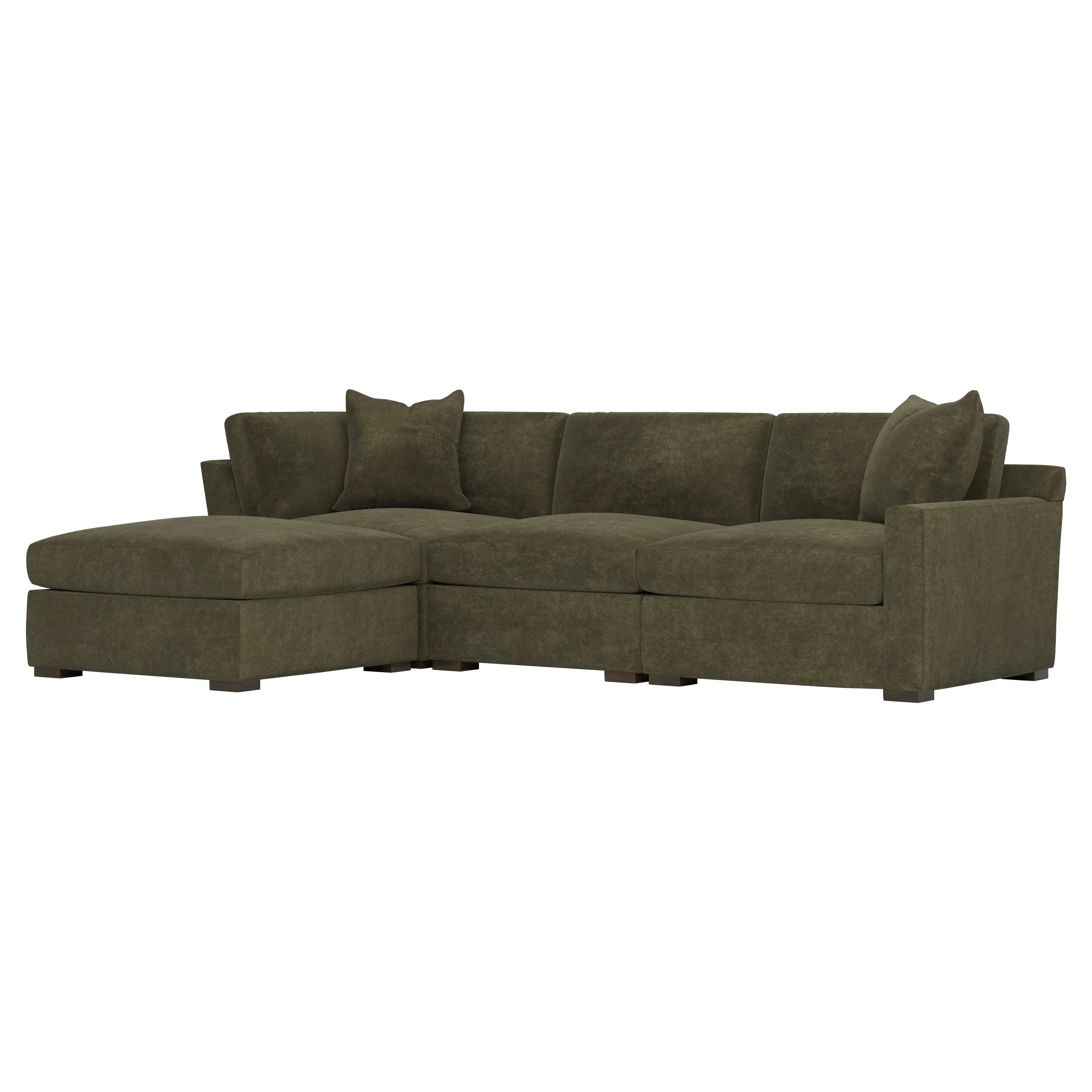 Kamryn 4-Piece Modular Chaise Sectional - Tuscan Olive, Velvet