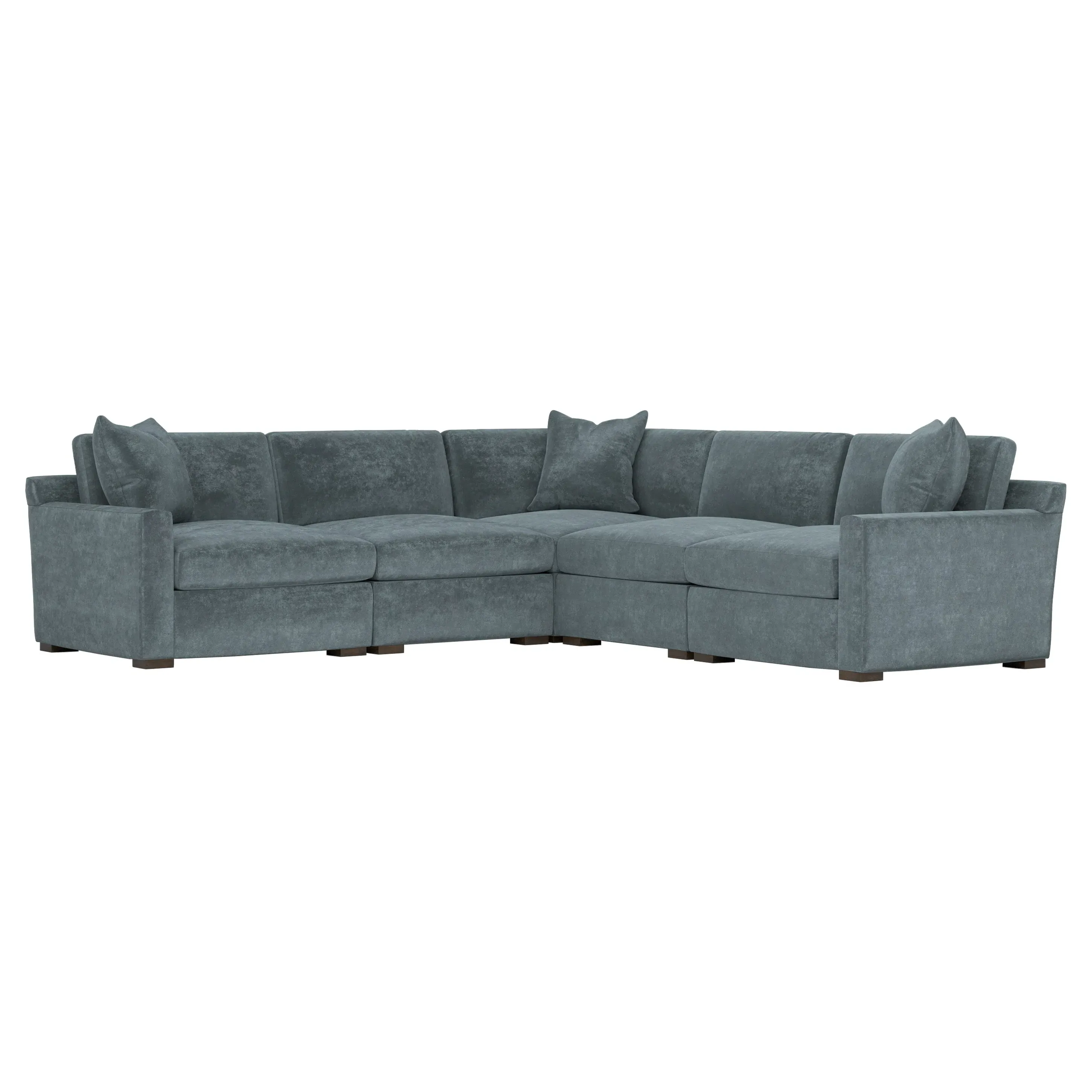 Kamryn 5-Piece Corner Sectional - Slate Blue, Velvet